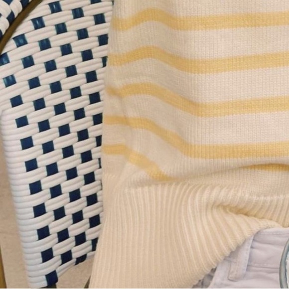 Philosophy Preppy Yellow Tonal Striped Crew Neck Soft Knit Sweater Women’s Sz M - Picture 11 of 16